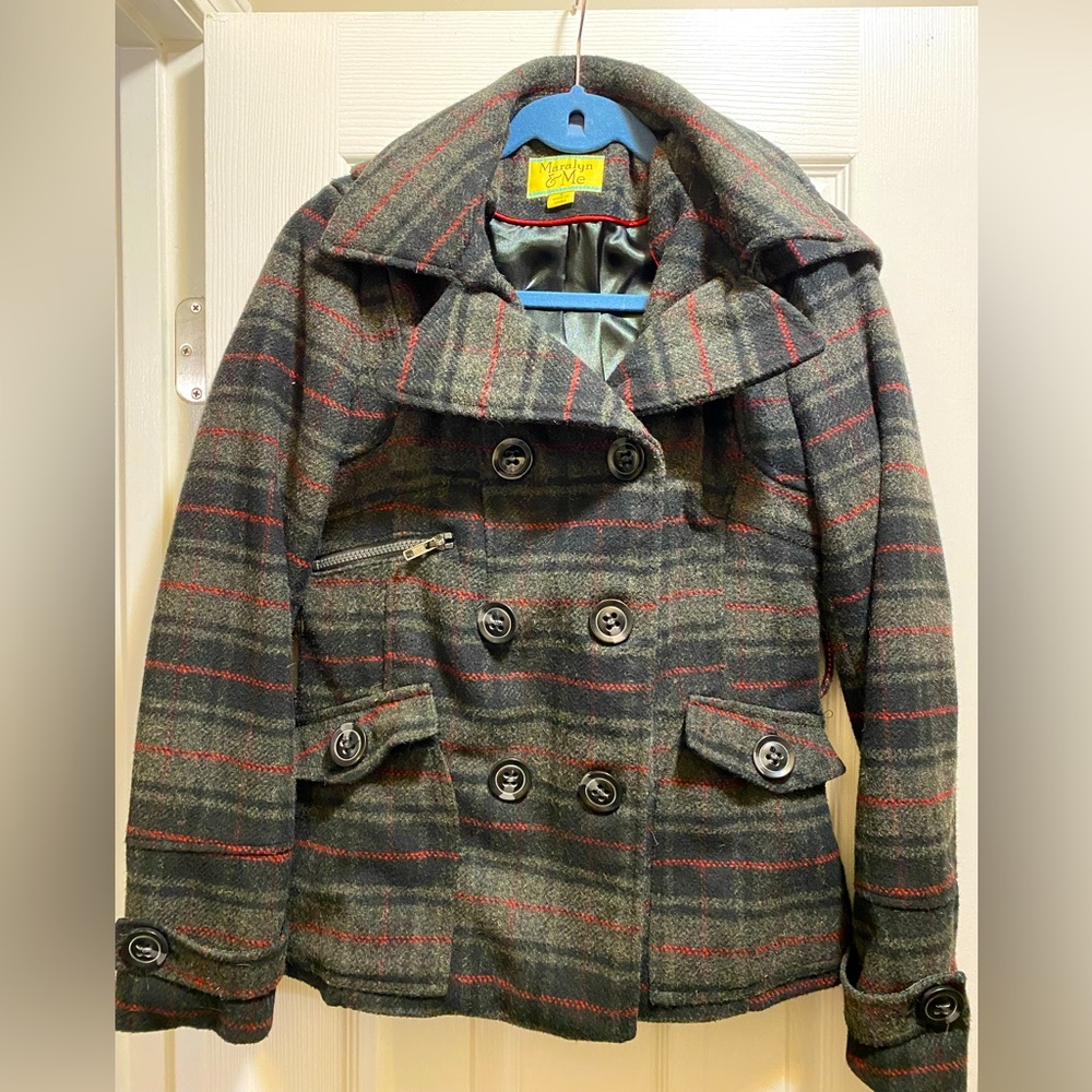 Maralyn & Me- Plaid Women’s Pea coat